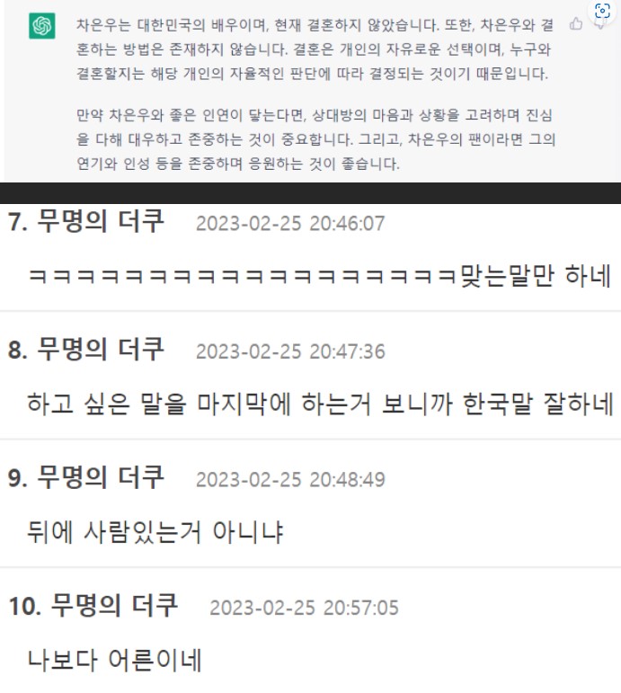 AI가 대답한 차은우와 결혼하는 방법