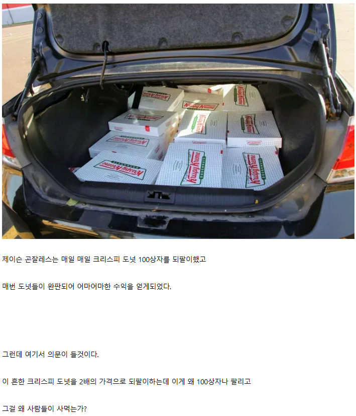미국 크리스피 도넛 두배로 되팔이한 남자의 결말