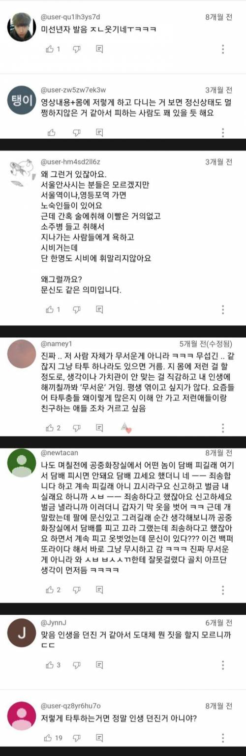 과한 문신한 사람이 무서운 진짜 이유