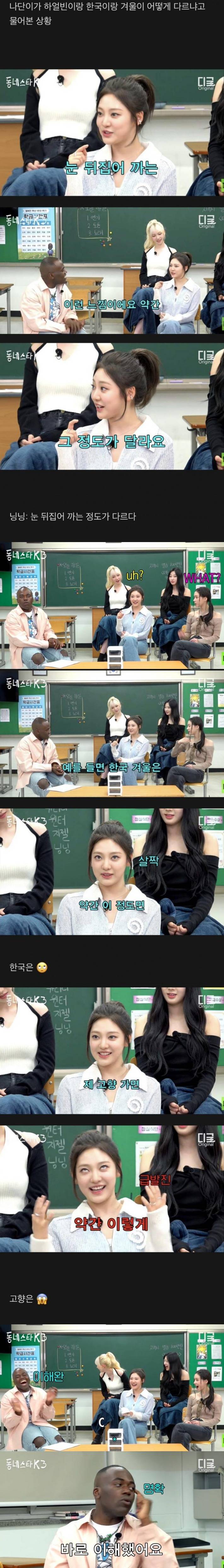 하얼빈과 한국 추위의 차이점