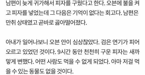 남편이 9시간 동안 구운 피자