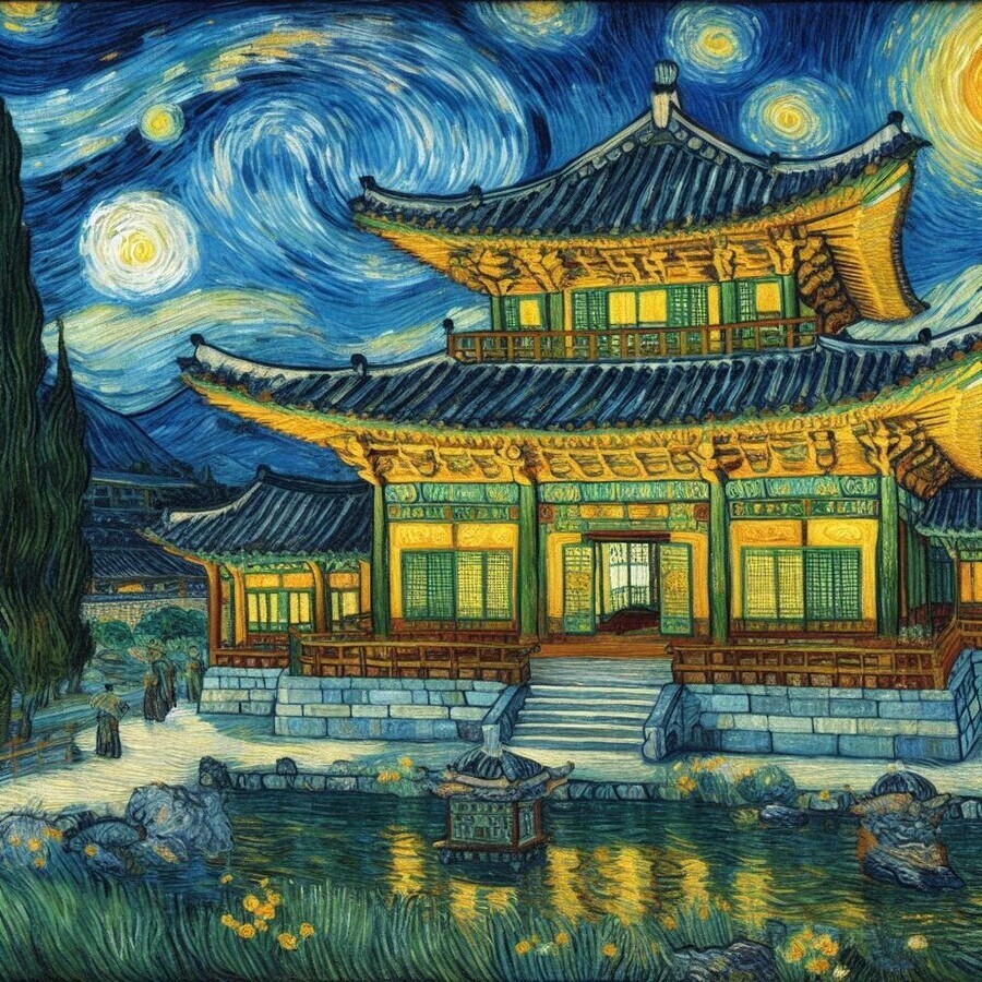 그림] 고흐 화풍으로 그린 조선시대