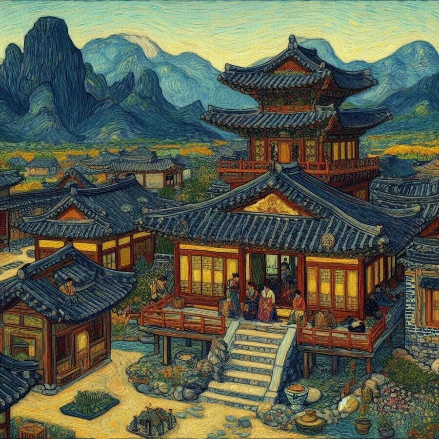 그림] 고흐 화풍으로 그린 조선시대