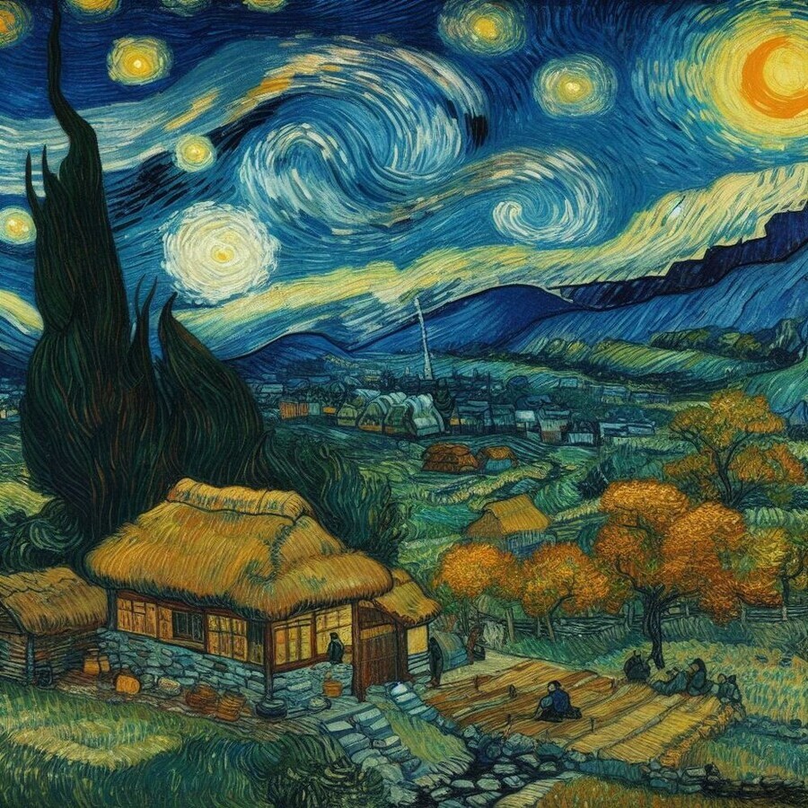 그림] 고흐 화풍으로 그린 조선시대