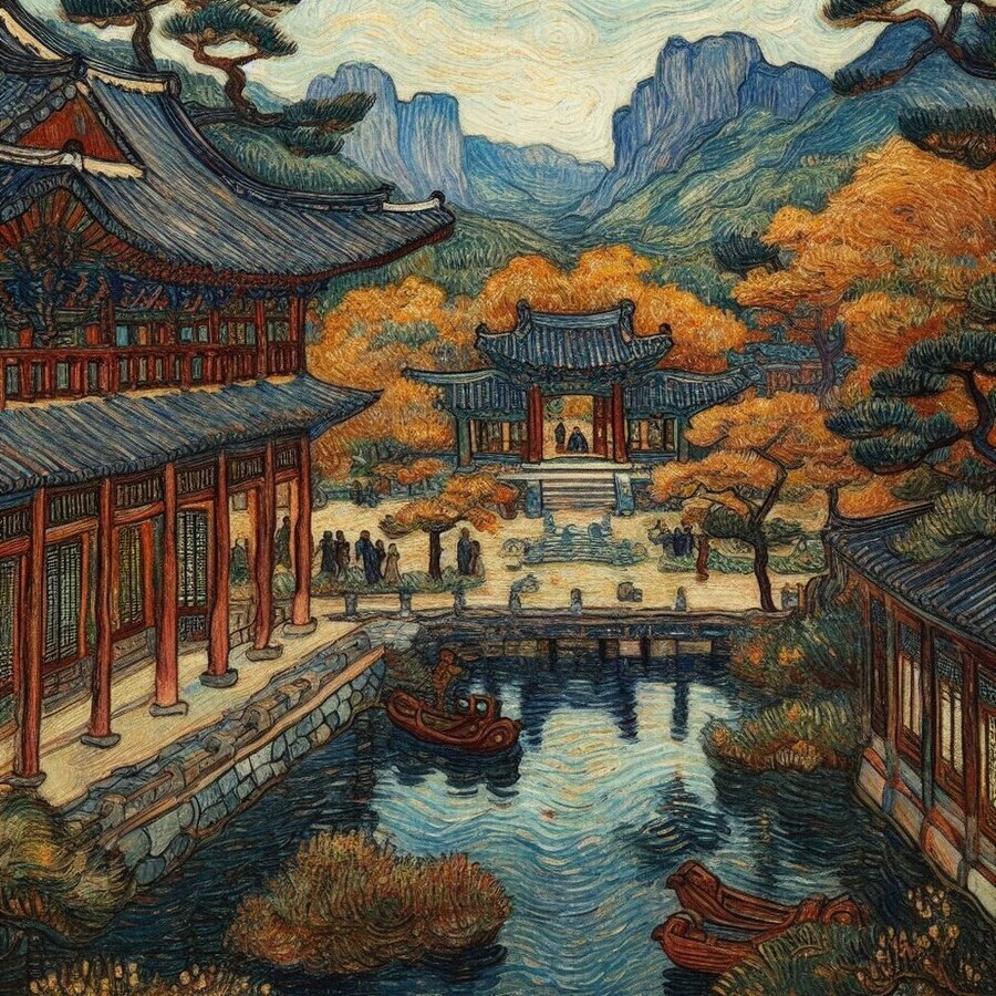 그림] 고흐 화풍으로 그린 조선시대