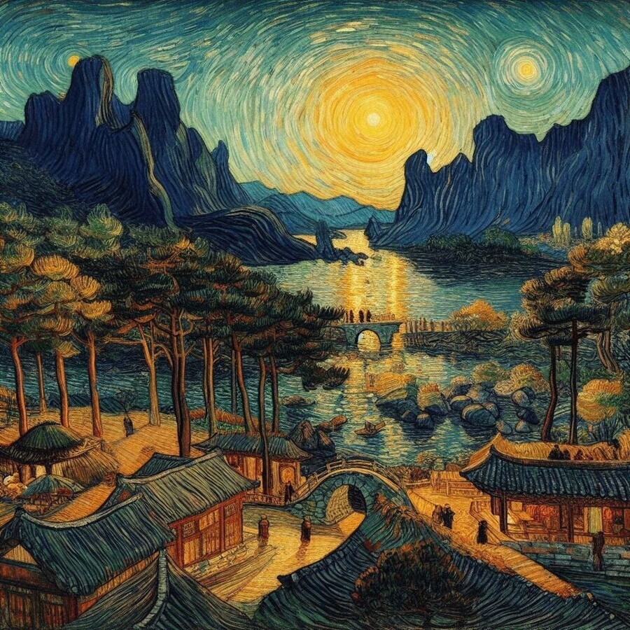 그림] 고흐 화풍으로 그린 조선시대