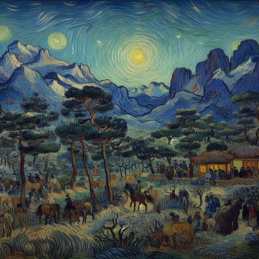 그림] 고흐 화풍으로 그린 조선시대