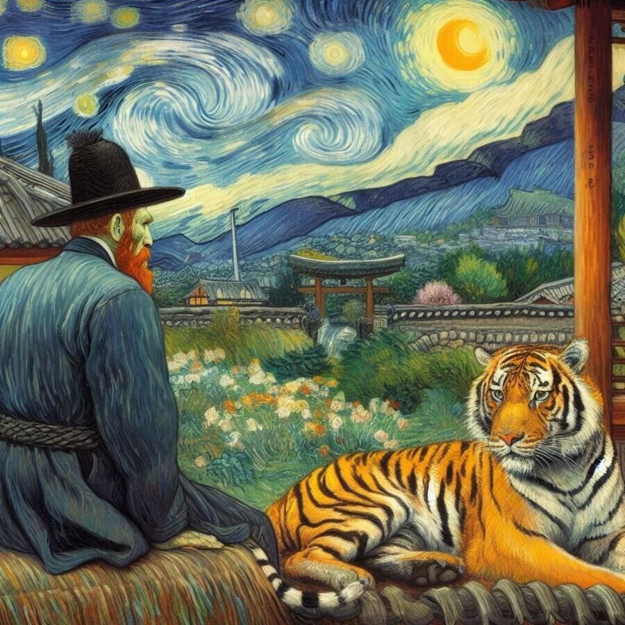 그림] 고흐 화풍으로 그린 조선시대