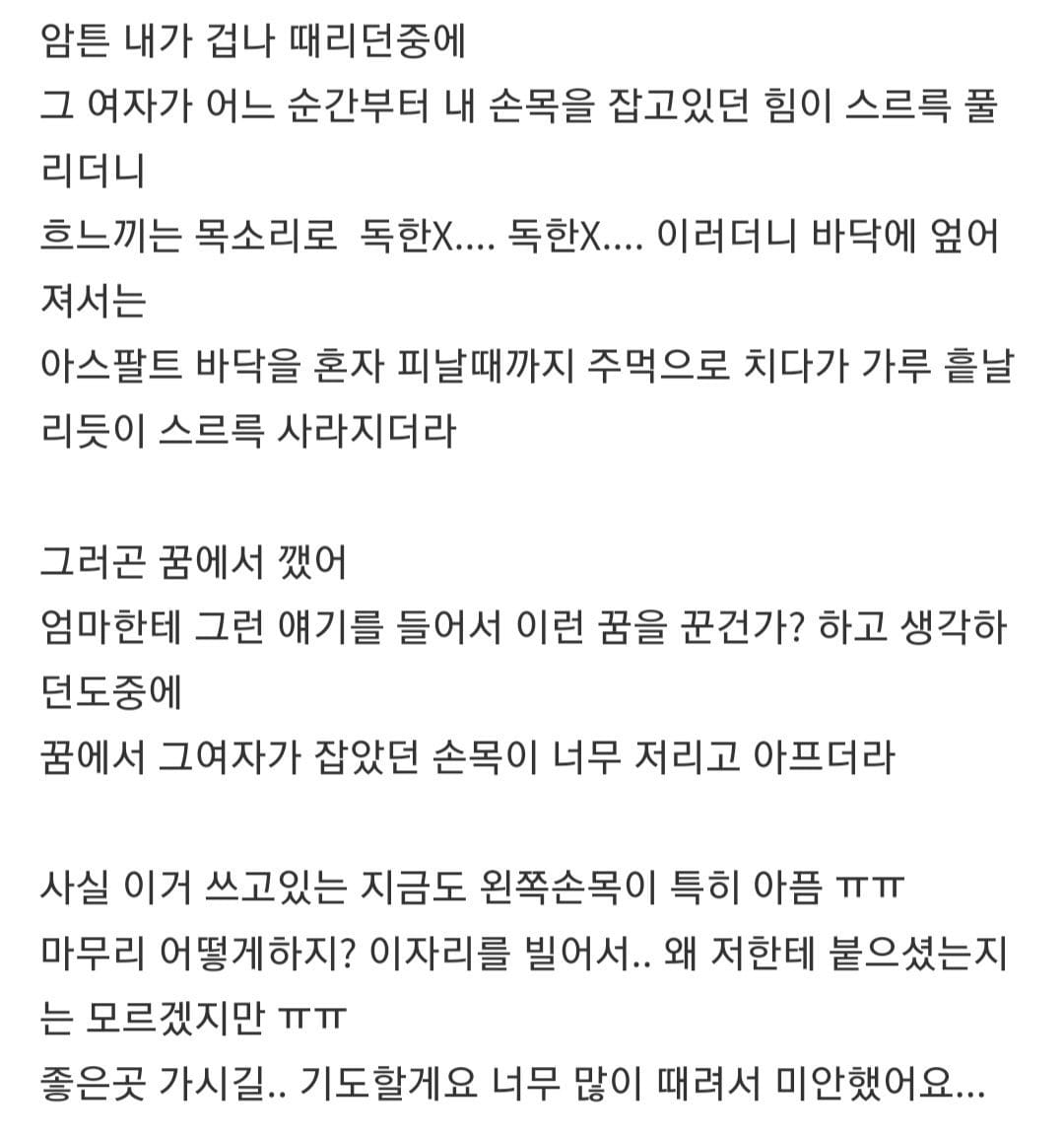 무당집 갔다왔다가 꿈에서 귀신이랑 맞짱 뜬 썰