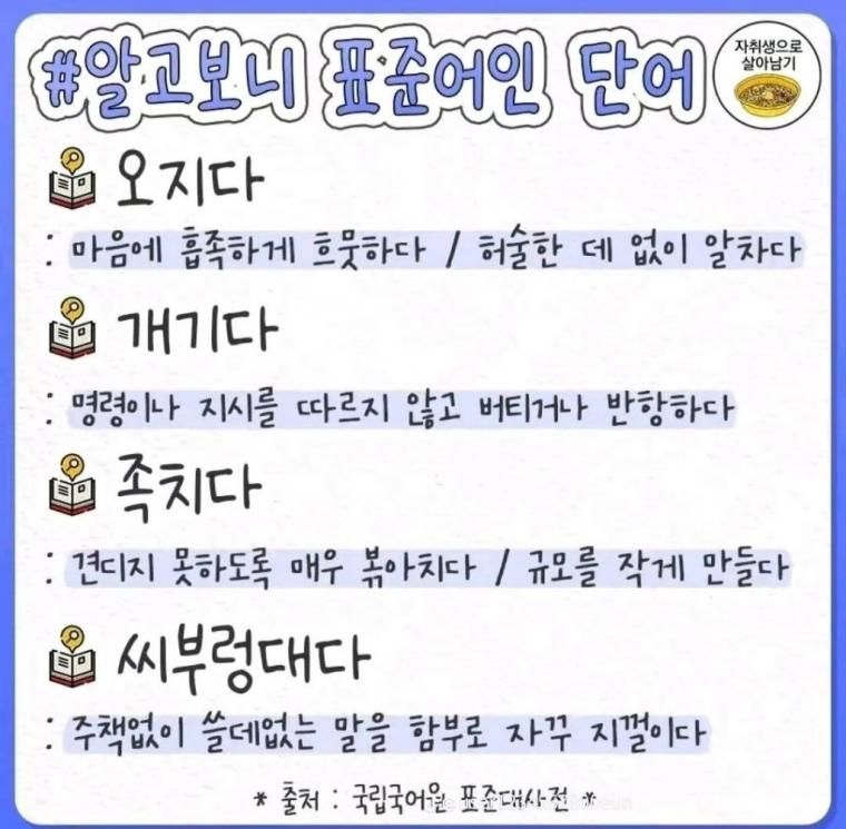 알고보니 표준이였던 충격적인우리말