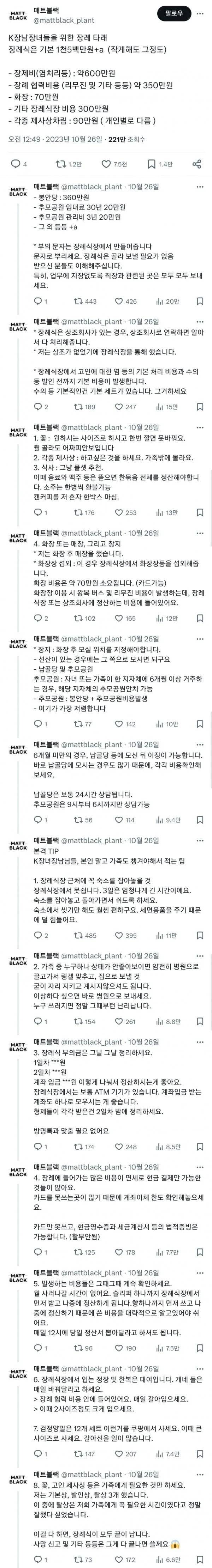 장례 치룰 때 드는 비용