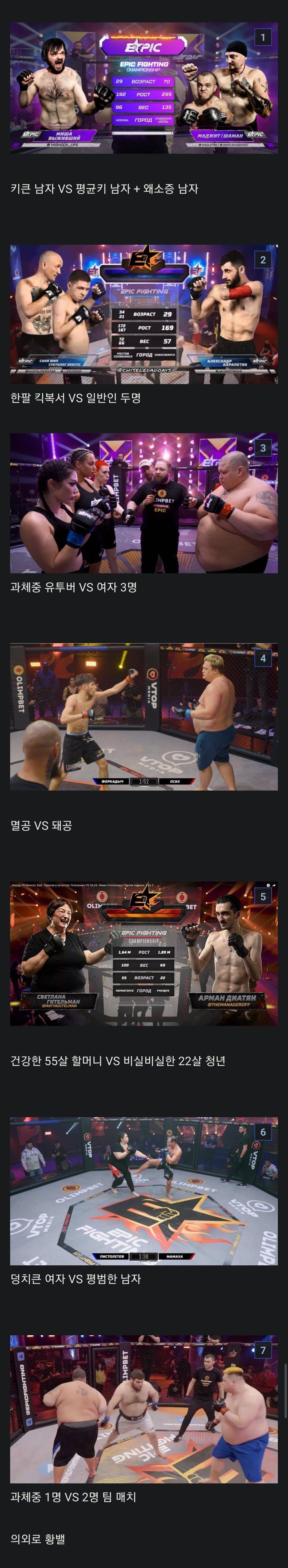 러시아의 격투기 경기 밸런스