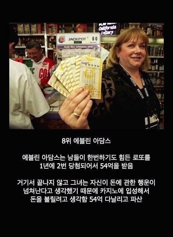 가장 처참하게 몰락해버린 로또 1등 당첨자들 10명