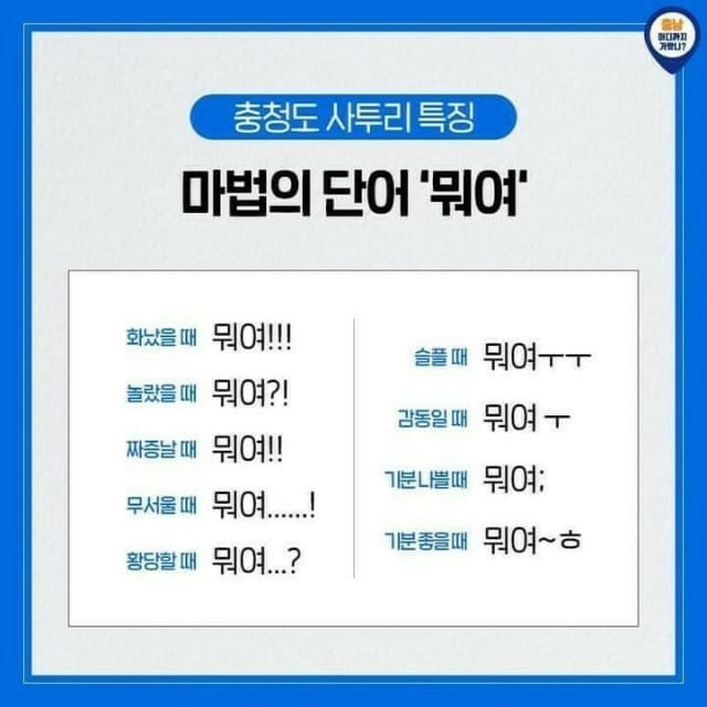 충청도 사투리 특징