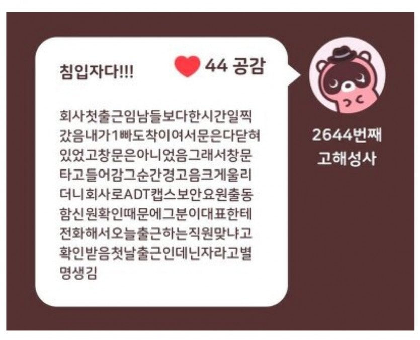 닌자가 되어버린 첫 출근한 신입사원
