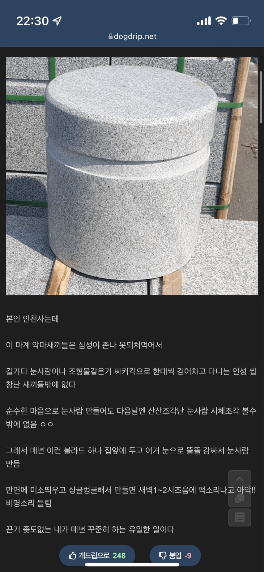 겨울 대비 눈사람 부수는 사람 대처법