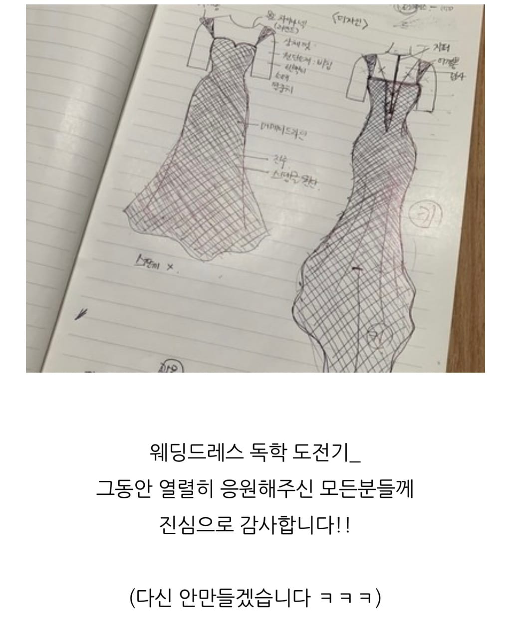  동생을 위해 직접 웨딩드레스를 만들어 준 언니