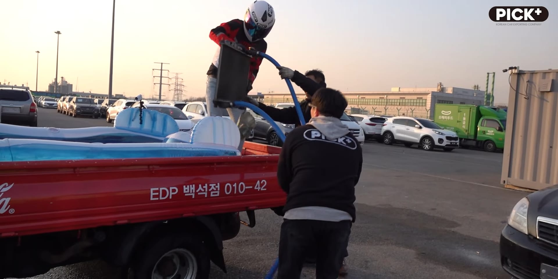 자동차 라디에이터로 노천탕 만든 중고차유튜버