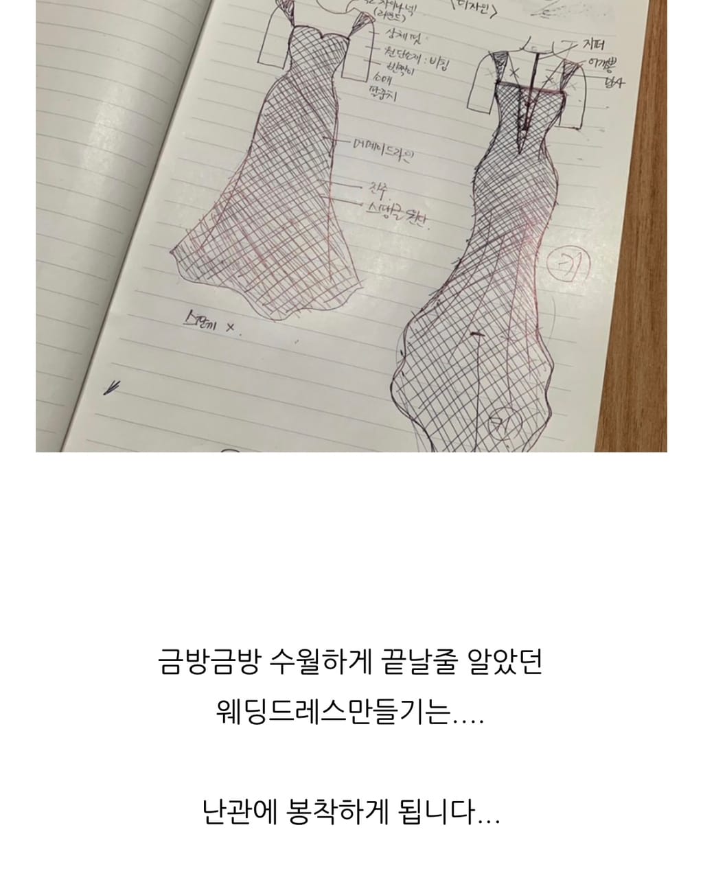 동생을 위해 직접 웨딩드레스를 만들어 준 언니