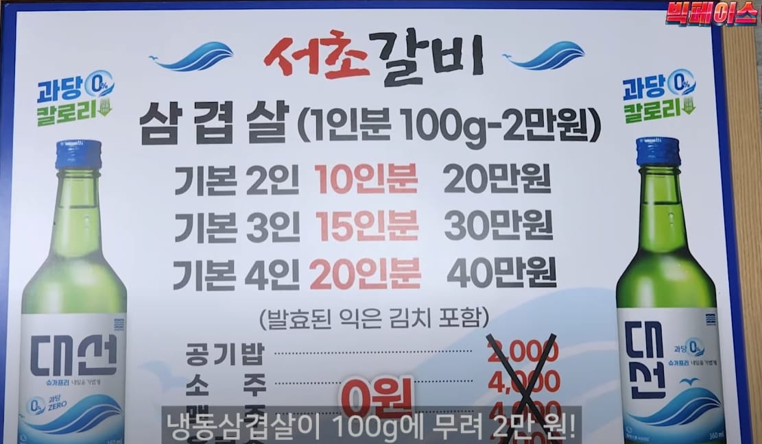 서초갈비 원가