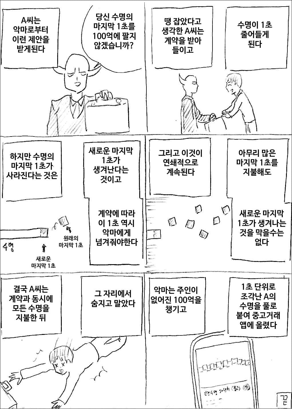 당신의 마지막 1초를 100억에 파세요.manhwa