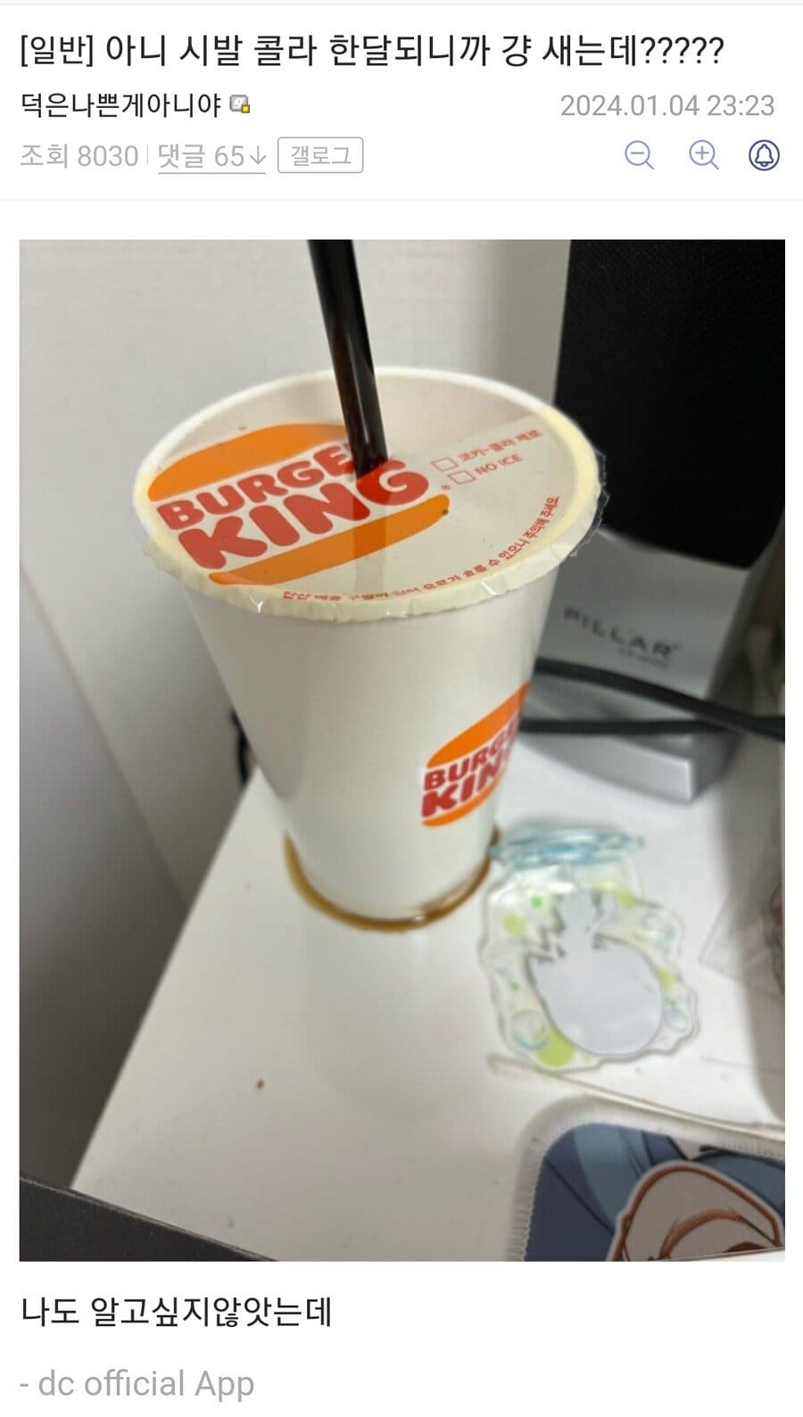 콜라 한달되니까 걍 새는데???