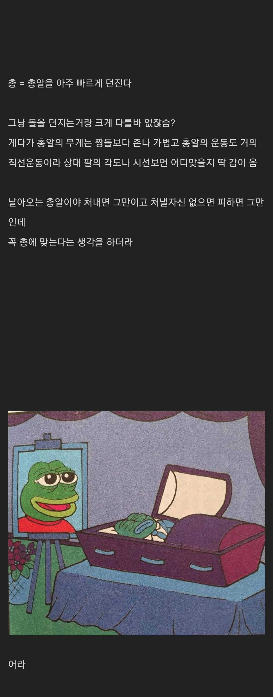 솔직히 총은 너무 과대평가 된거짘ㅋㅋㅋㅋㅋㅋ