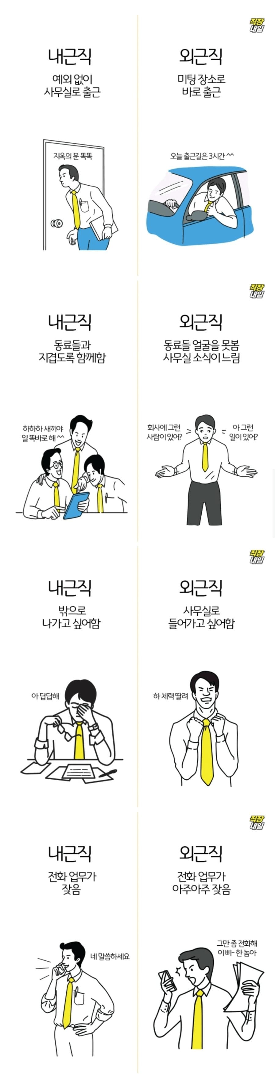 내근직 VS 외근직