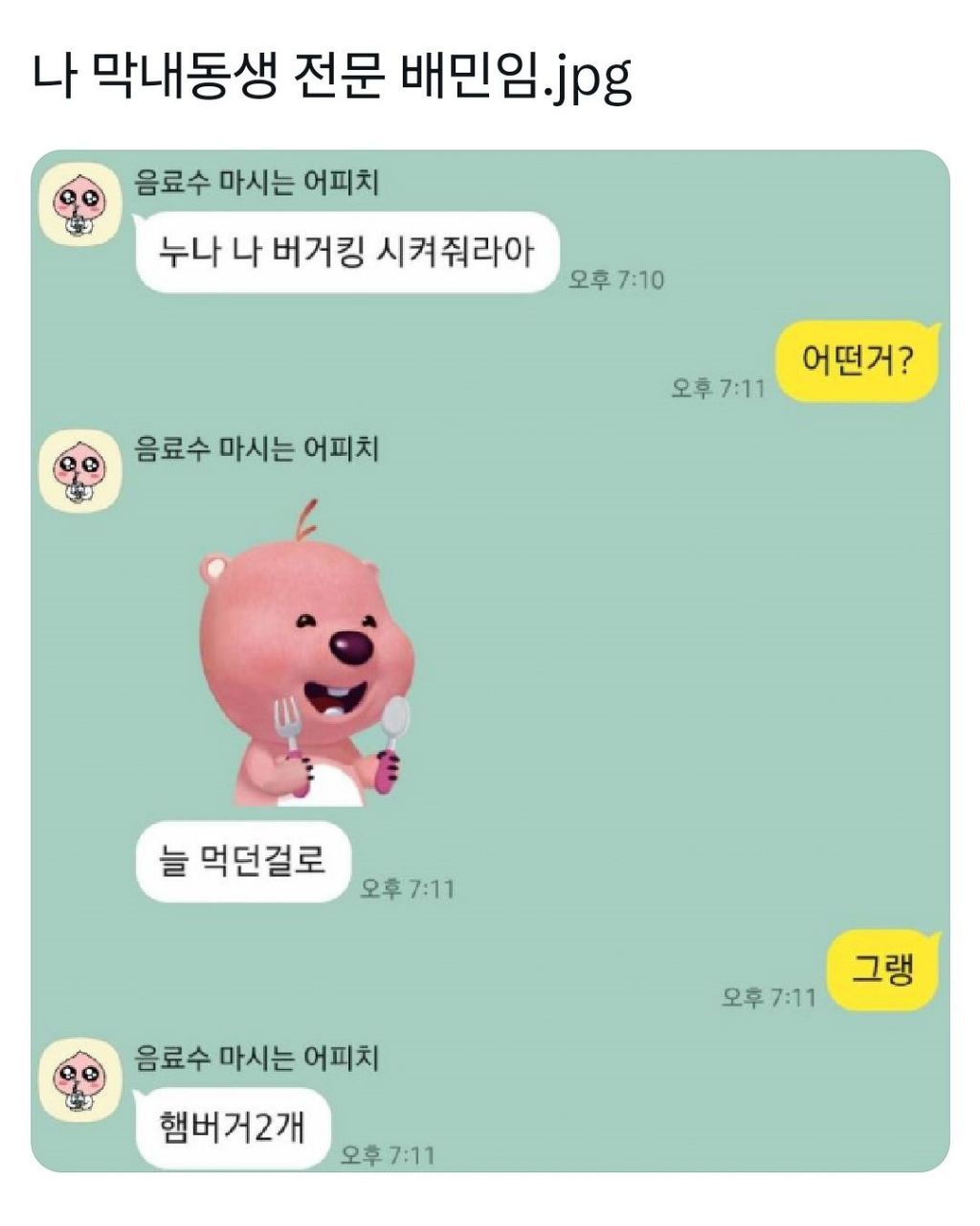 나 14살 차이나는 동생 전문 배민이야