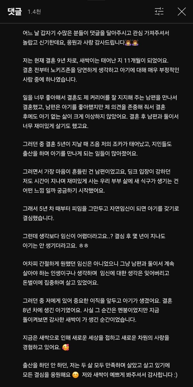 무계획으로 임신한 딩크족의 최후