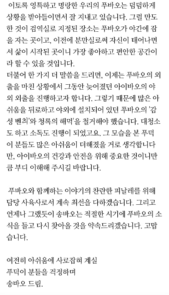 푸바오의 중국 여행 D-29