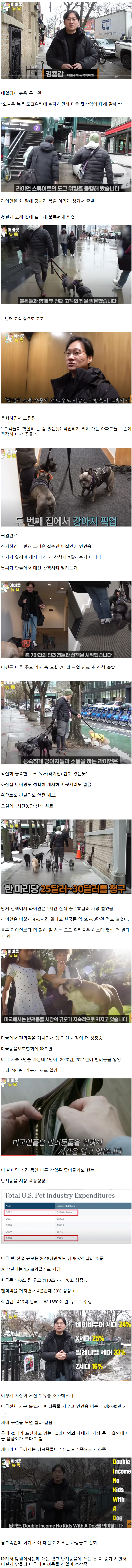 뉴욕의 연봉 1억 5천 도그워커