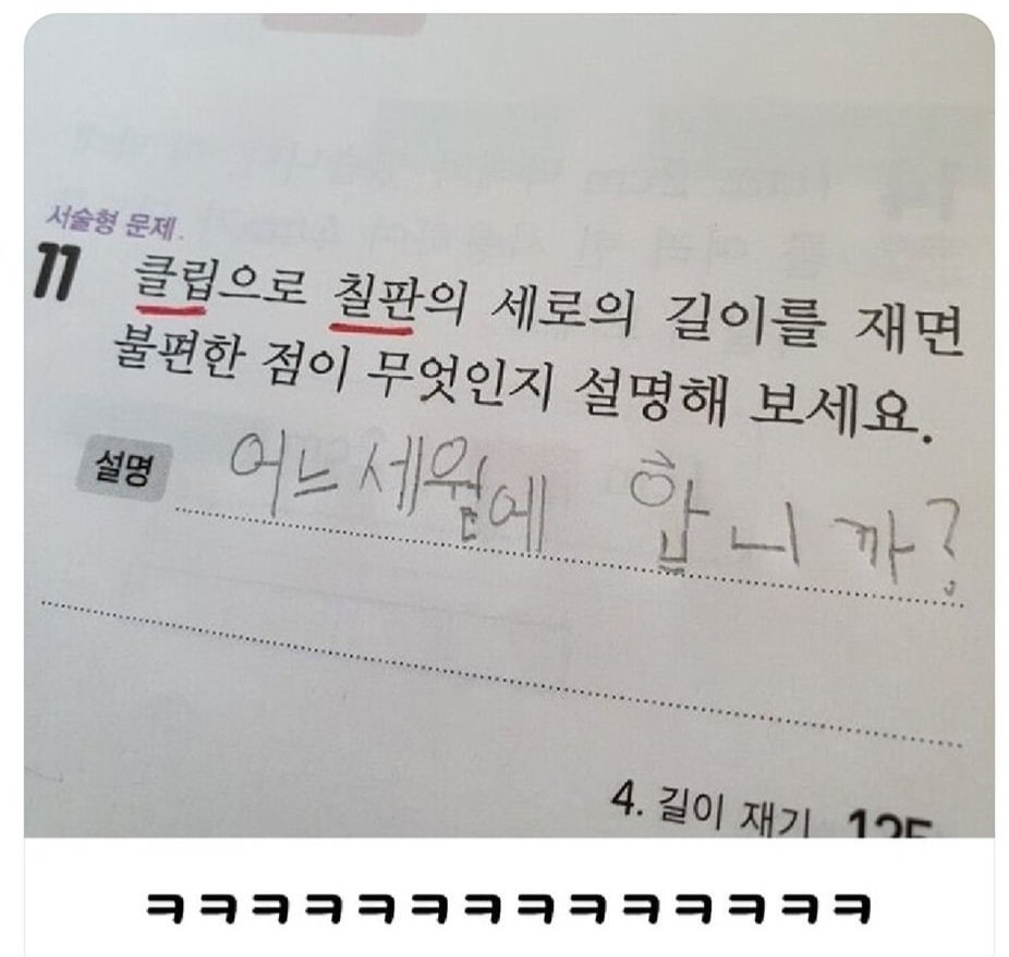 초등학교 문제의 우문현답.