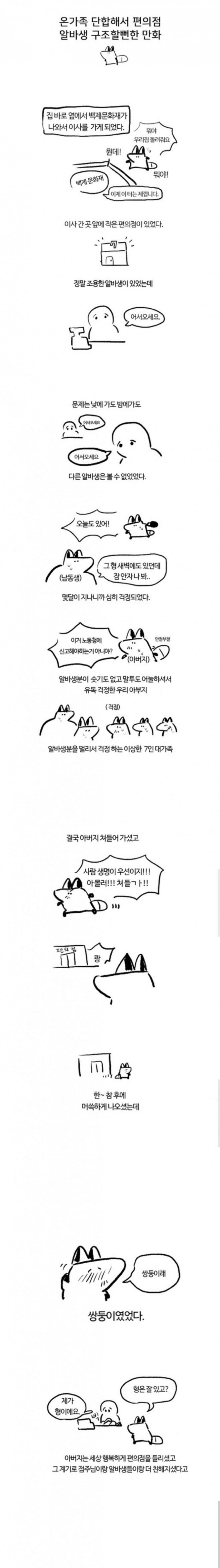 밤낮으로 혼자 일하는 편의점알바 구조썰...