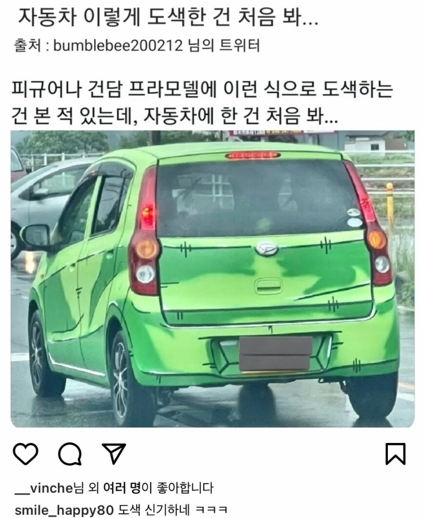 자동차 이렇게 도색한 건 처음 봐...jpg