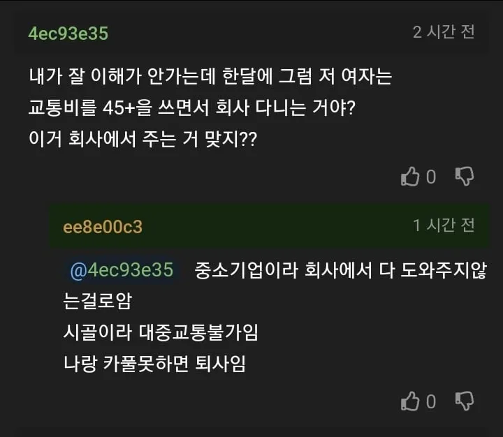 카풀비 45만원 받아도 카풀 싫다는 사람