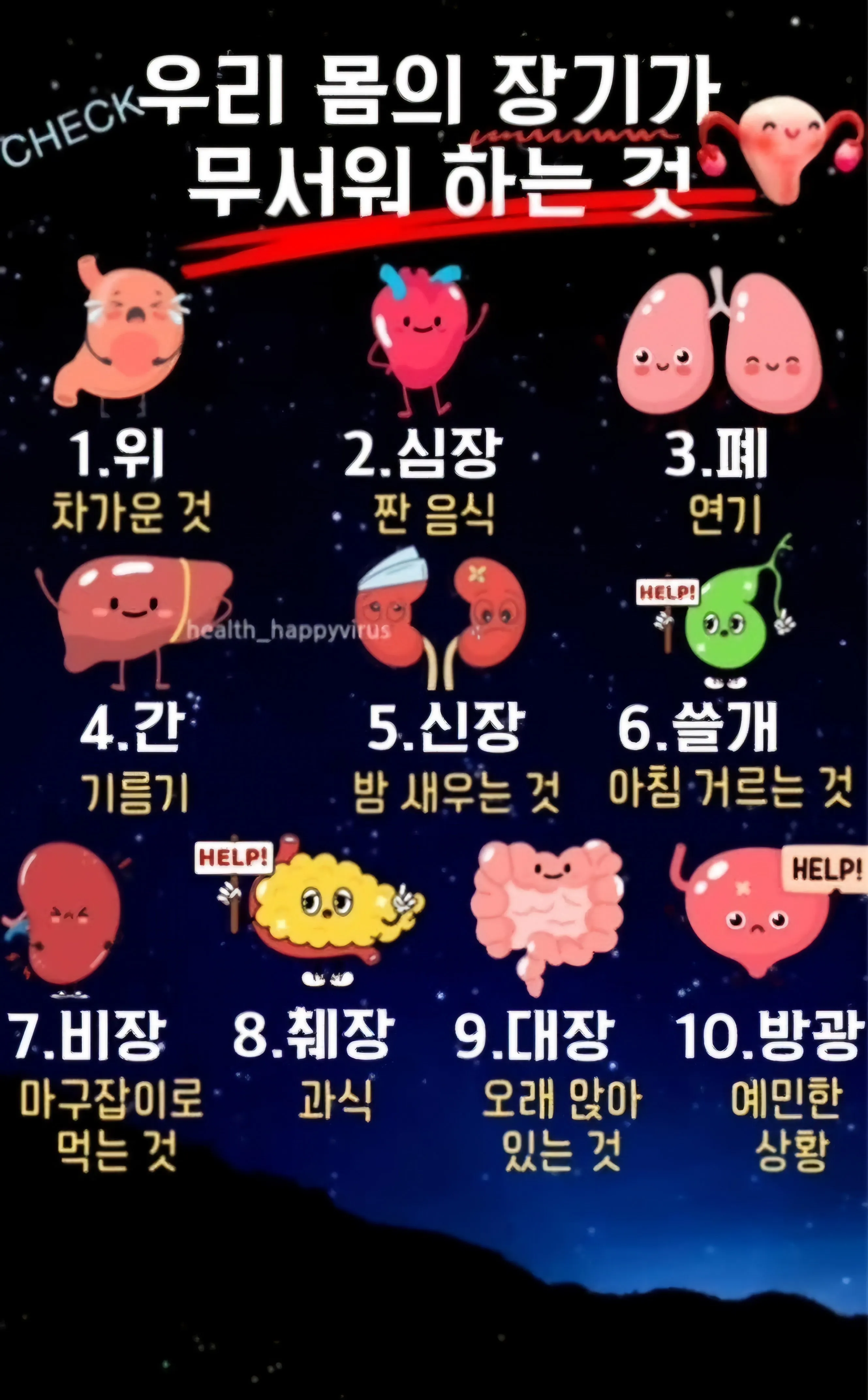우리 몸의 장기들이 무서워 하는것.jpg