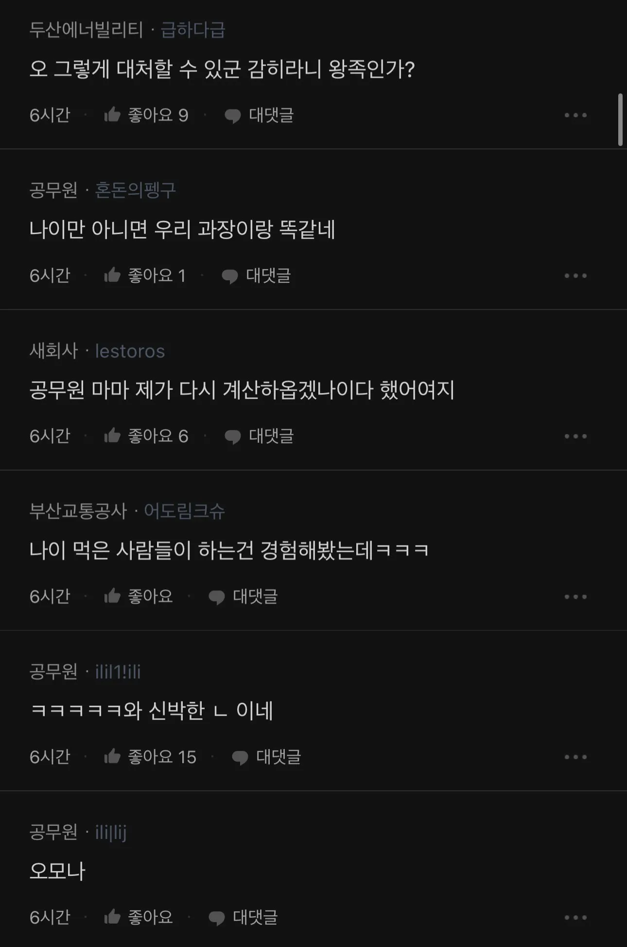 공무원 미친년 손님으로 옴