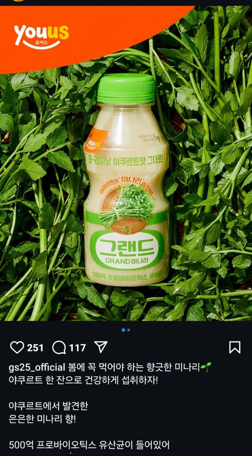 요구르트 미나리맛 출시