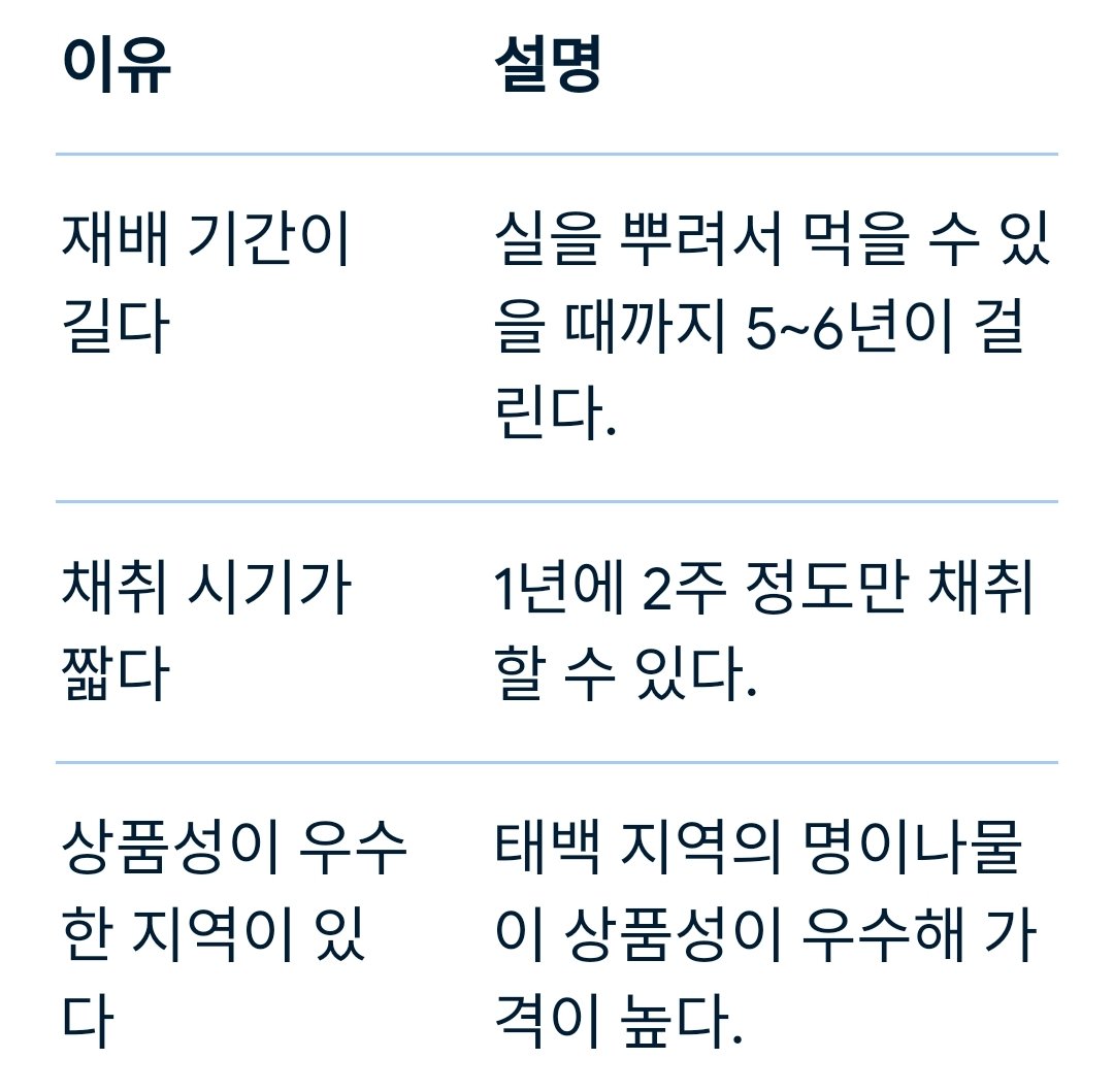 명이나물이 유독 비싼이유