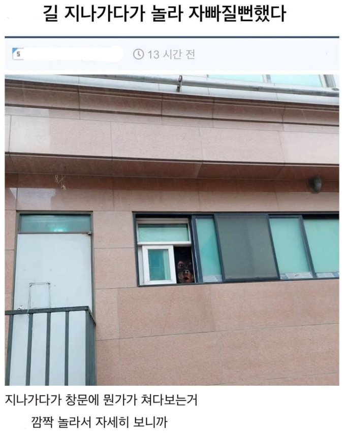 길 지나가다가 놀라 자빠질뻔했다