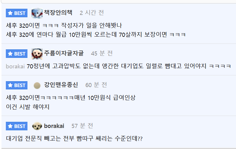 월급 320만원 준다고 하면 평생 카페알바 할 수 있어??