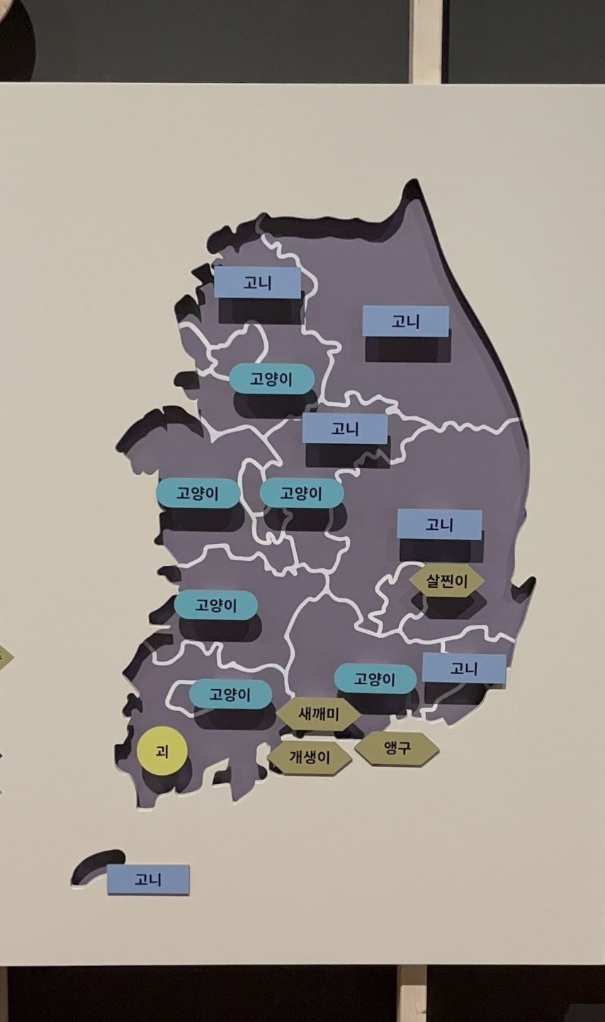 고양이를 부르는 지역별 방언