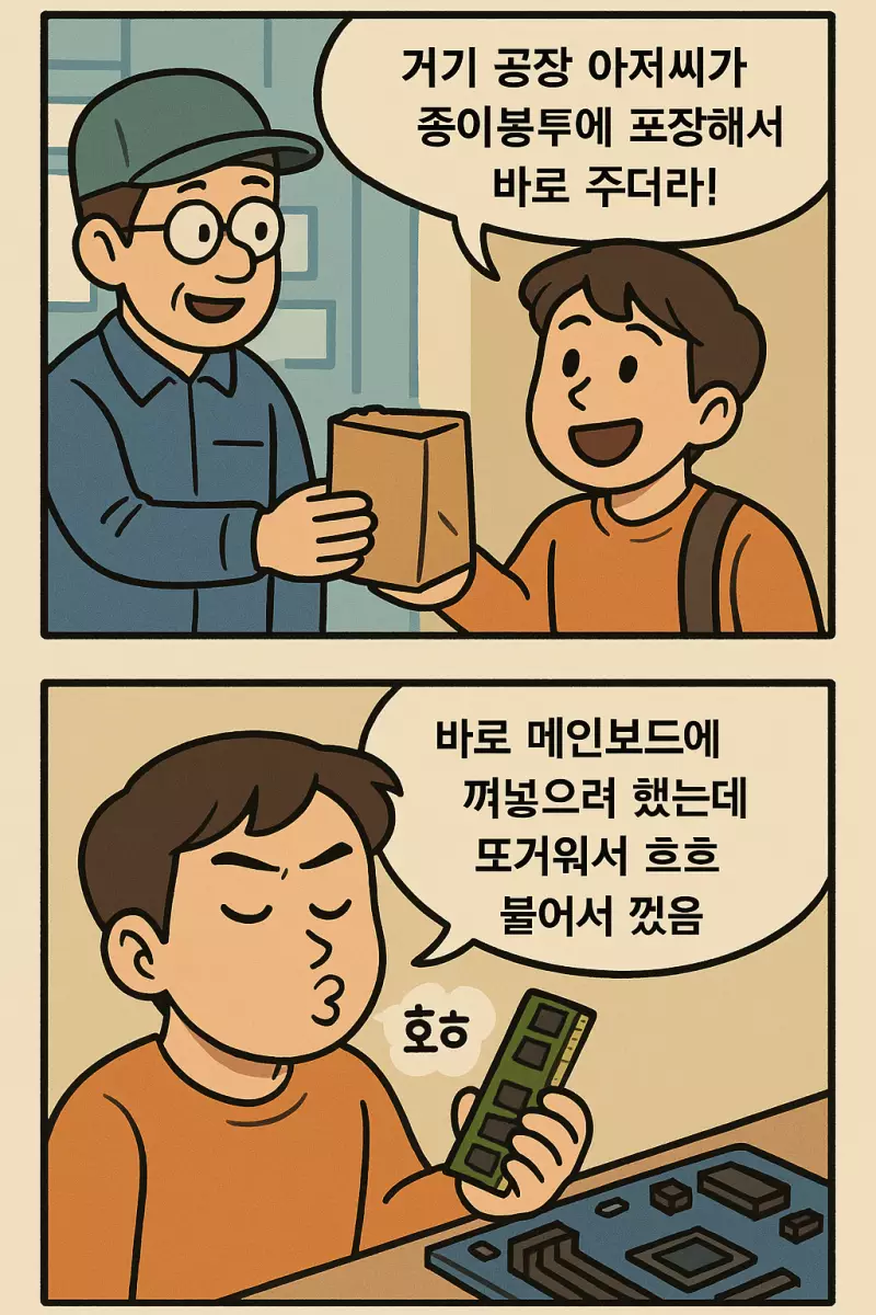 삼성공장가서 램 사온 만화