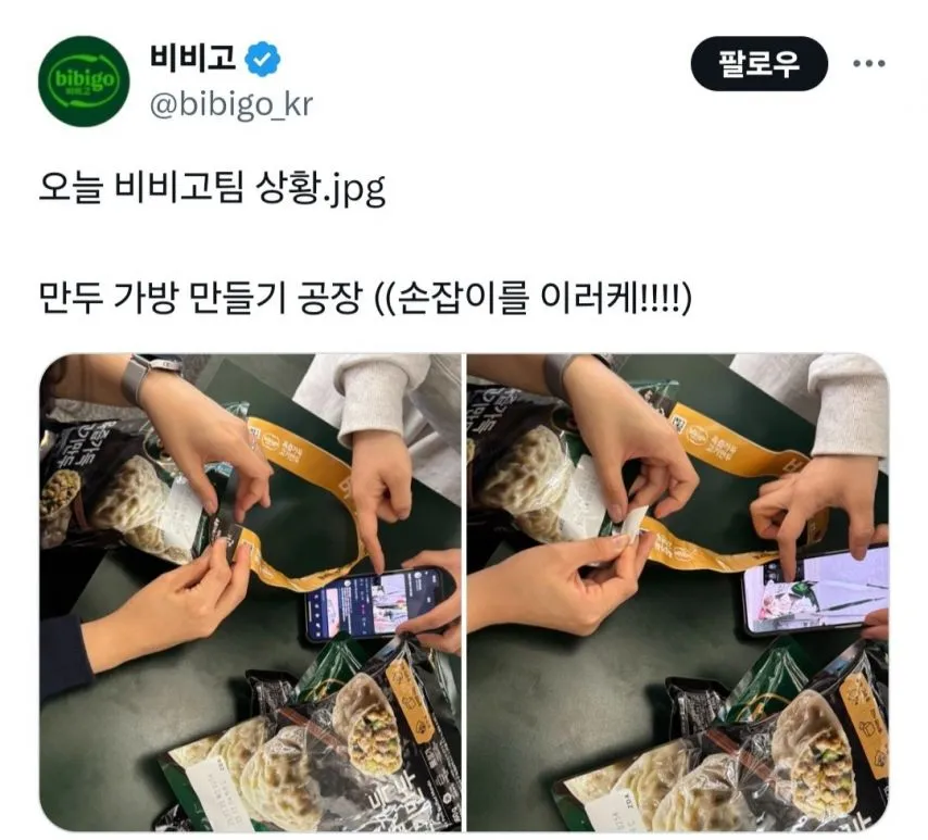 냉동만두 뜯다가 가방 만듬 + 후기