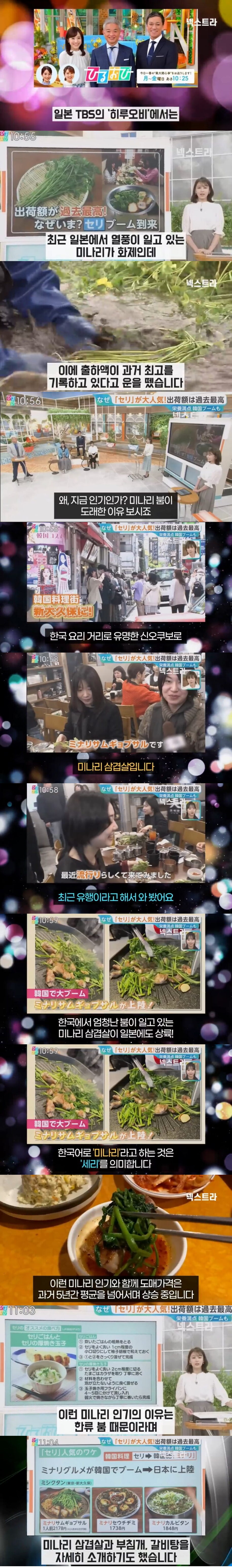 일본에서 미나리 가격이 오르고 있는 이유