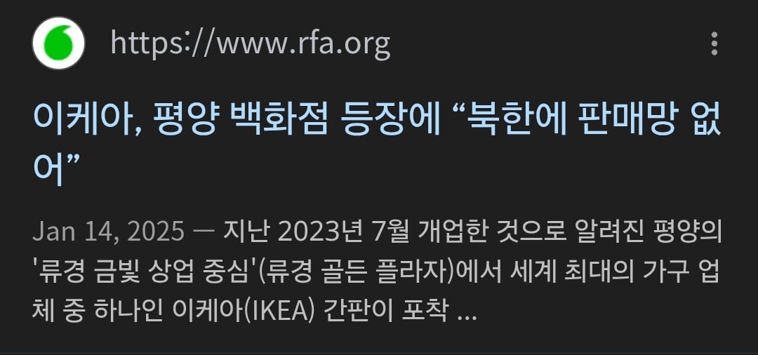 며칠전 북한 평양에 오픈한것
