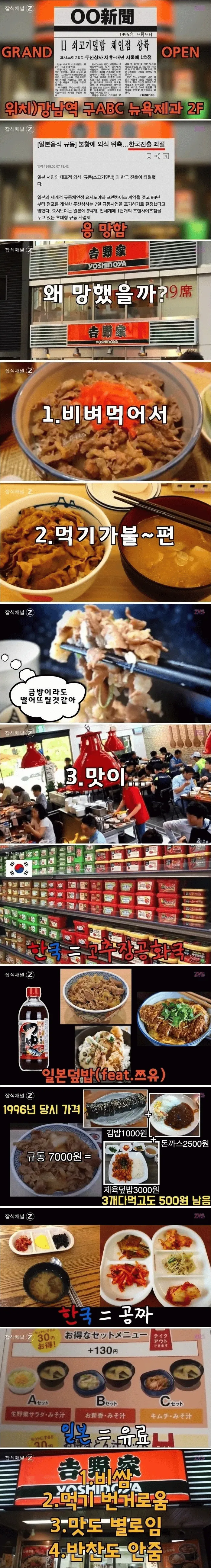 일본 규동체인이 한국에서 망한 이유