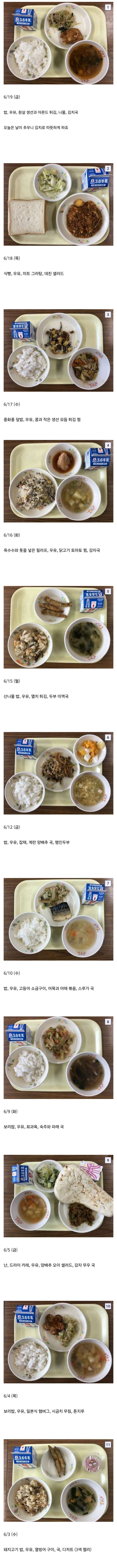 평균적이라는 일본 급식 사진