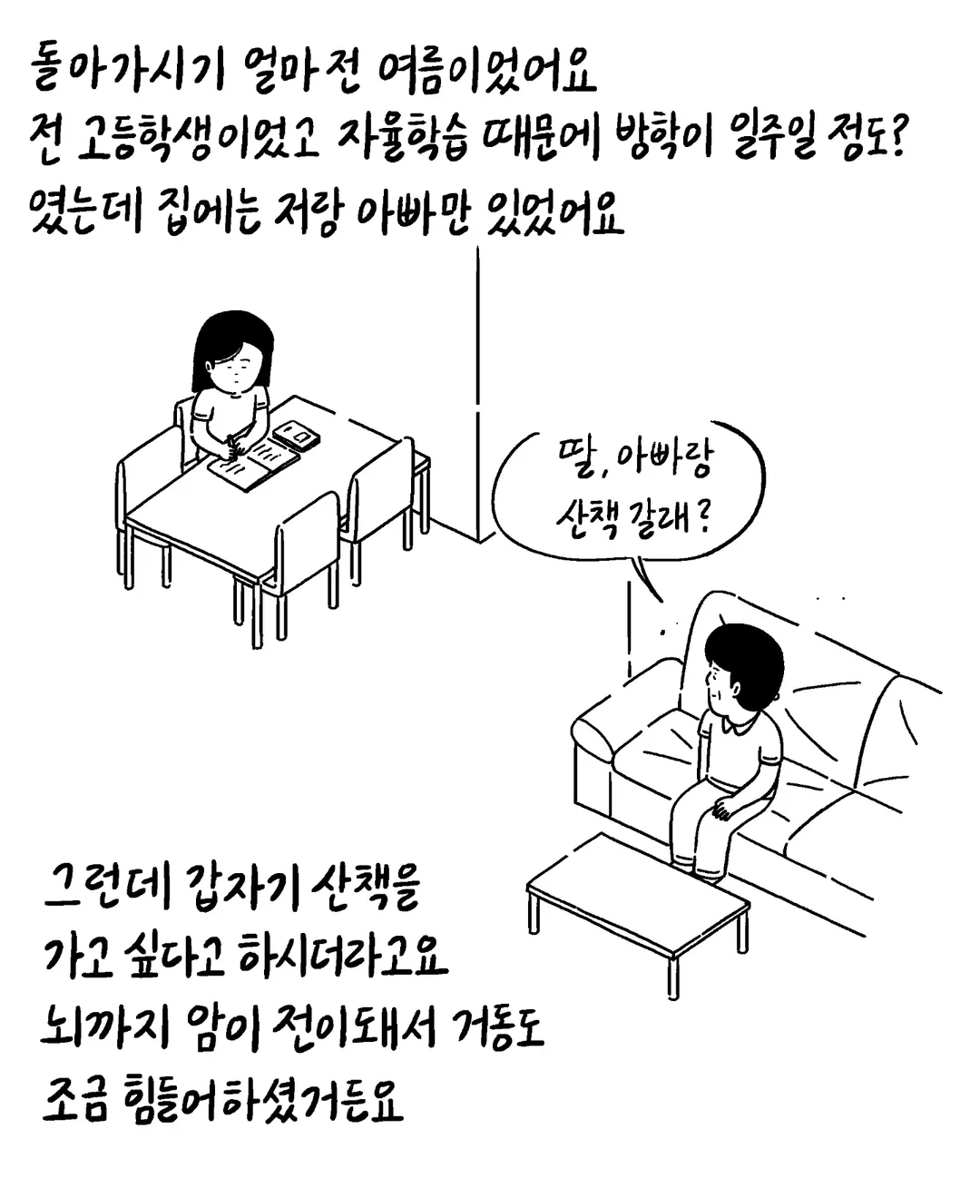 17살에 아버지를 떠나보냈던 딸.manhwa
